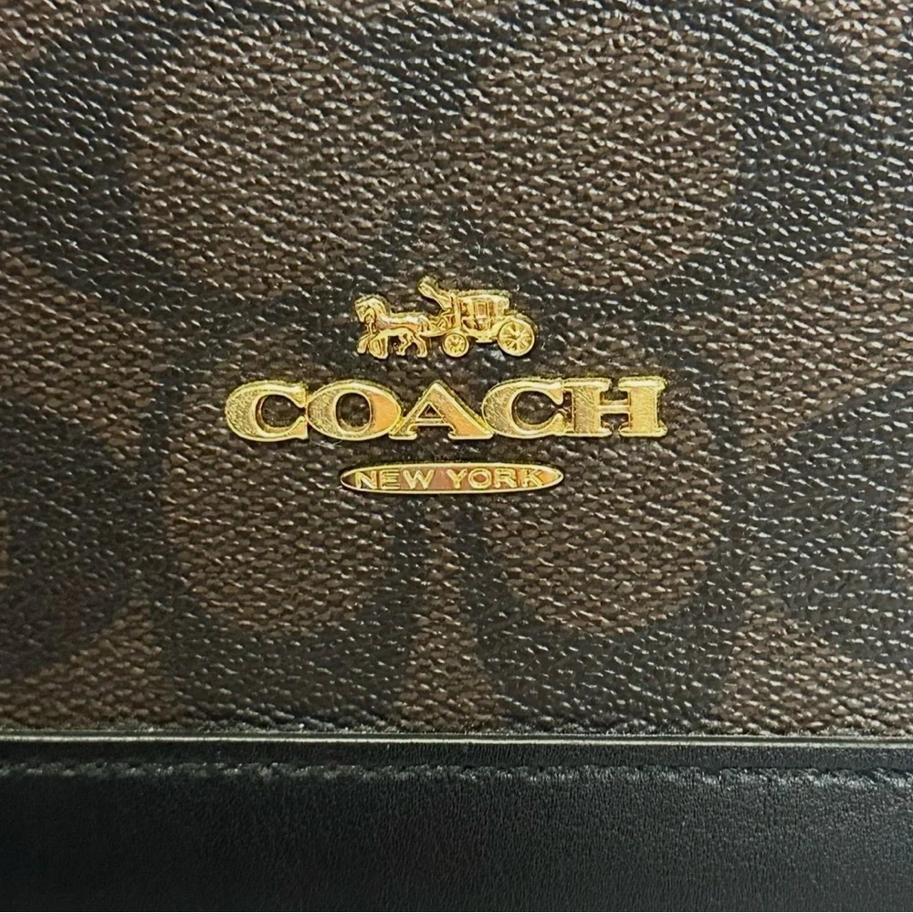 Coach F27584 Signature Dome Satchel Brown Black Gold Hardware - Picture 10 of 10